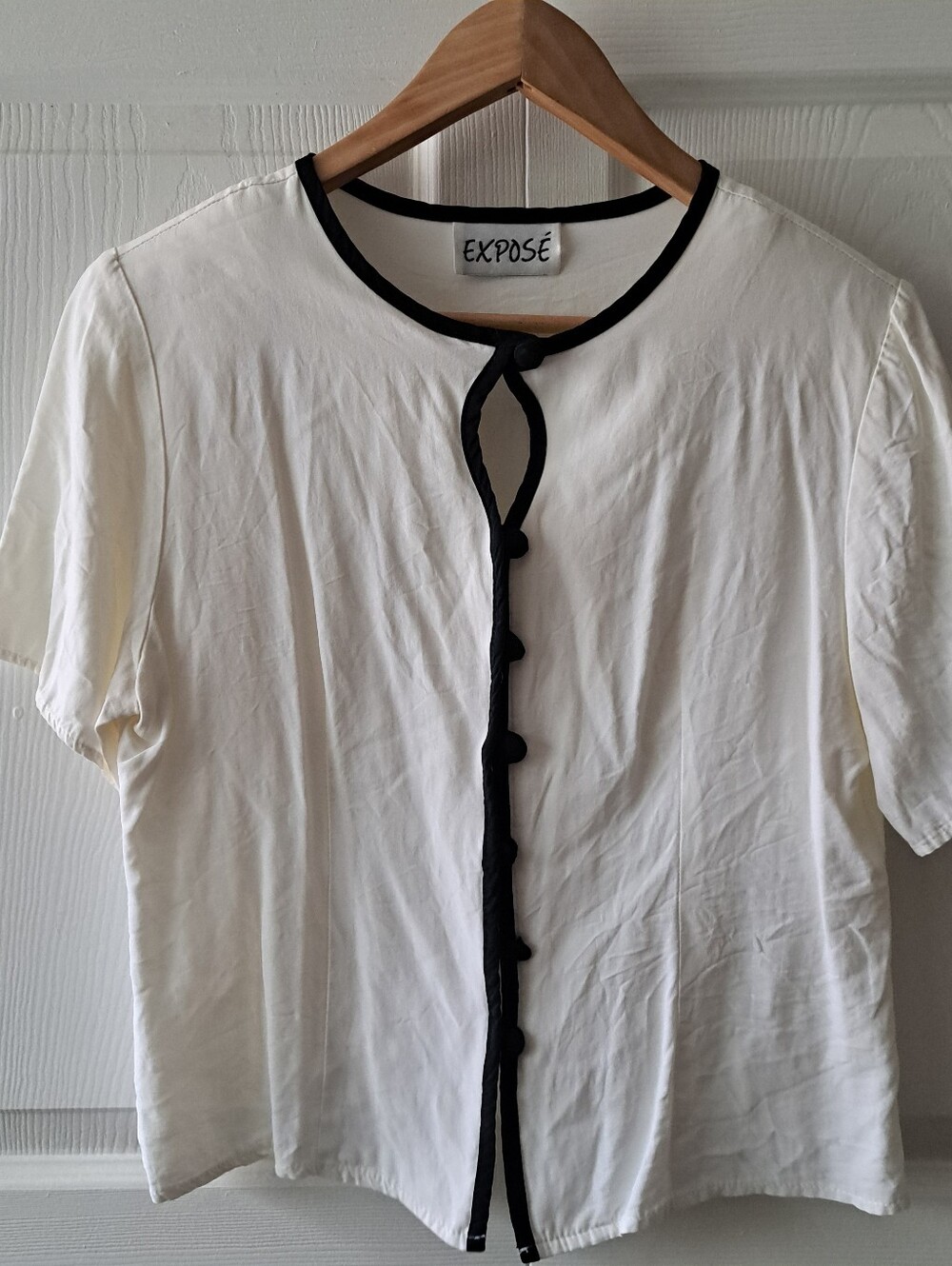Vintage Expose Black And White Blouse Size Medium
